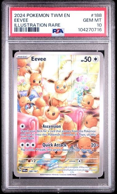 Eevee 188/167 (PSA 10) - Twilight Masquerade - Pokemon - GEM MINT