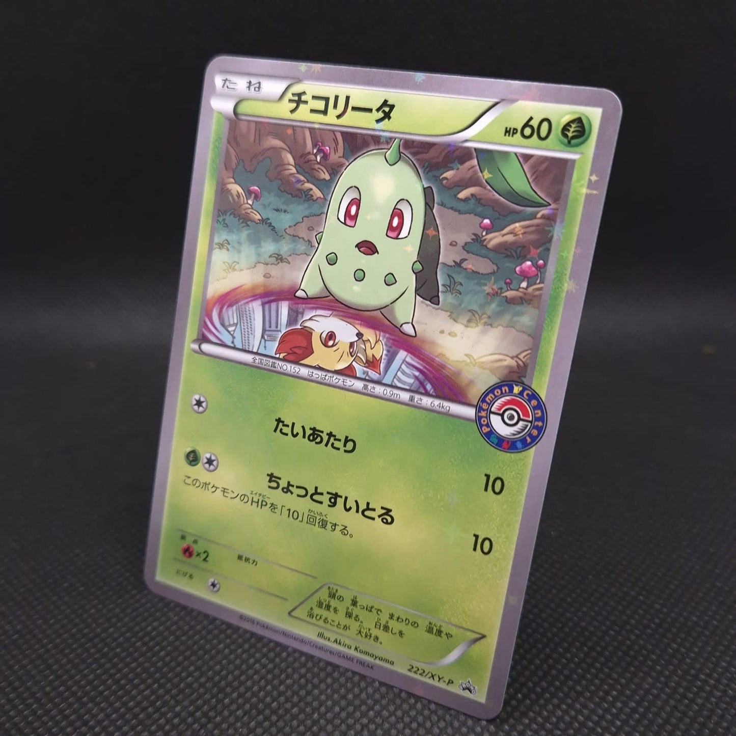 Japanese Pokémon TCG Promo Chikorita 222/XY-P – Pokemon Center Stamp (2016) NM