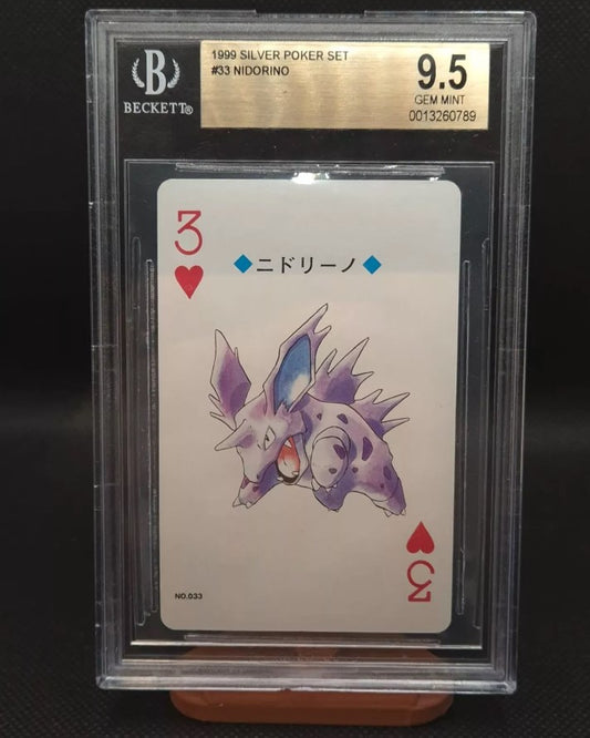 BGS 9.5 Nidorino Heart 3 No. 033 1999 Silver Poker Set Japanese