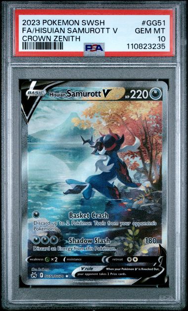 PSA 10 - Hisuian Samurott V - GG51/GG70 - Crown Zenith - English